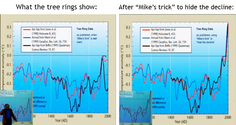 hide the decline explained