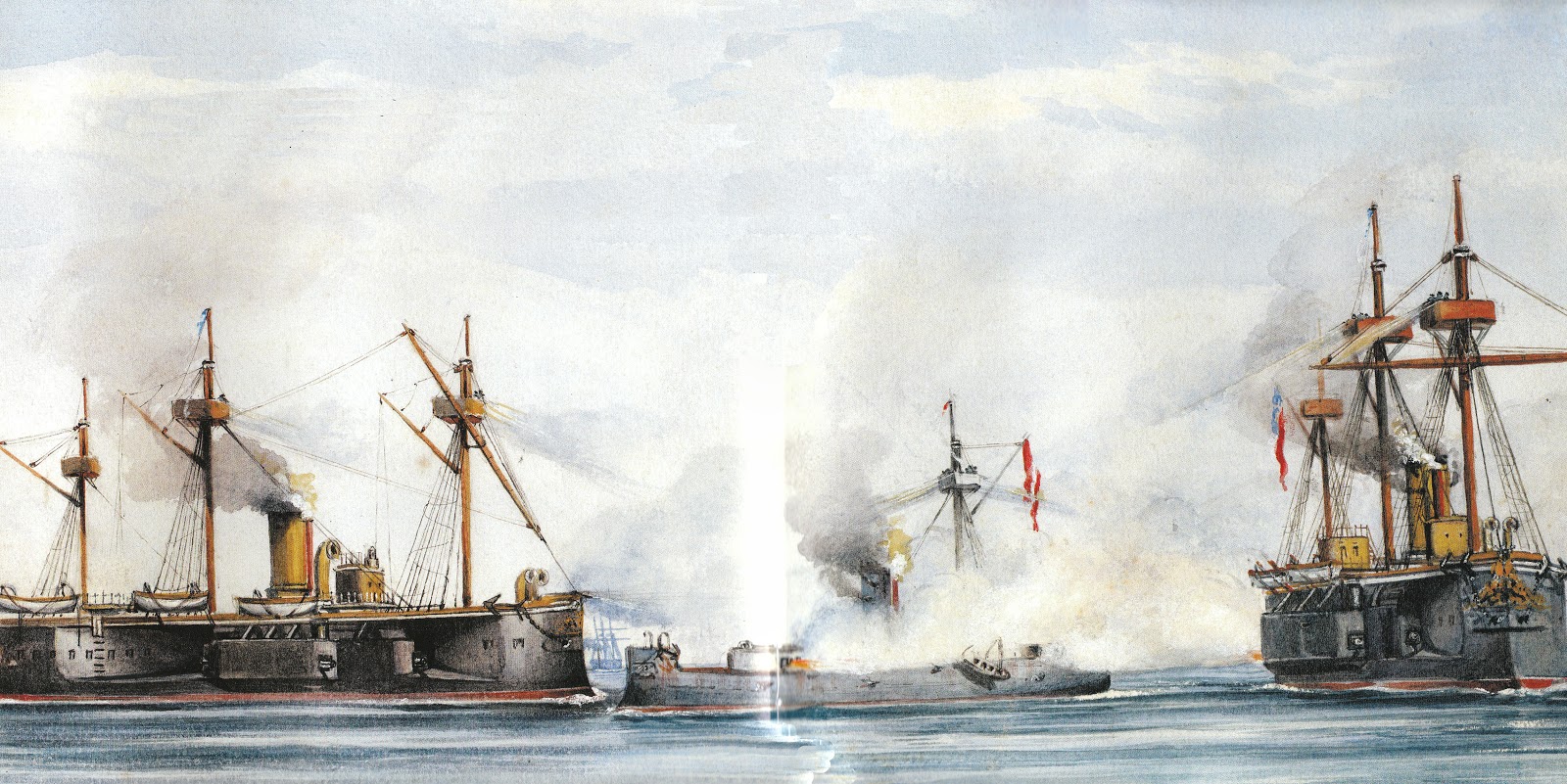 Cochrane Blanco Encalada Huascar combate punta Angamos de Rudolph de Lisle